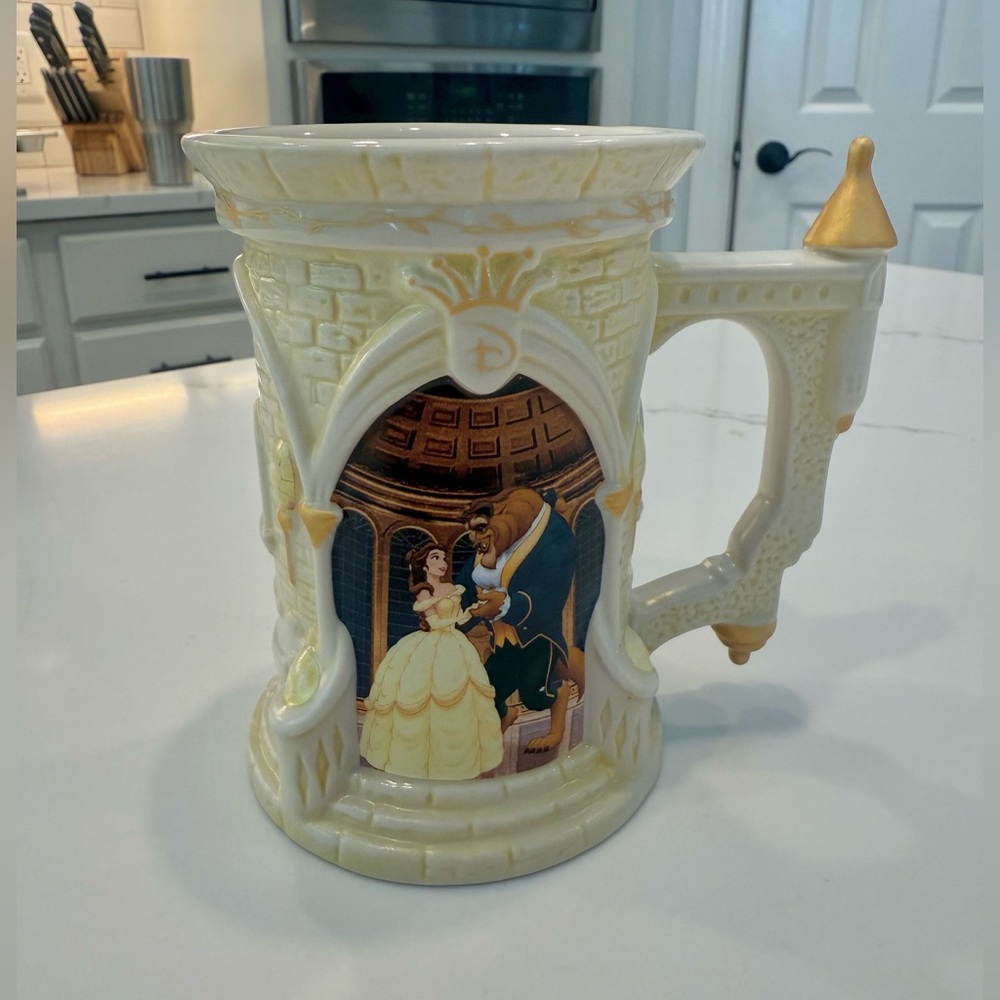 Disney Parks Authentic Belle Beauty and the Beast Castle Tower Ceramic Mug